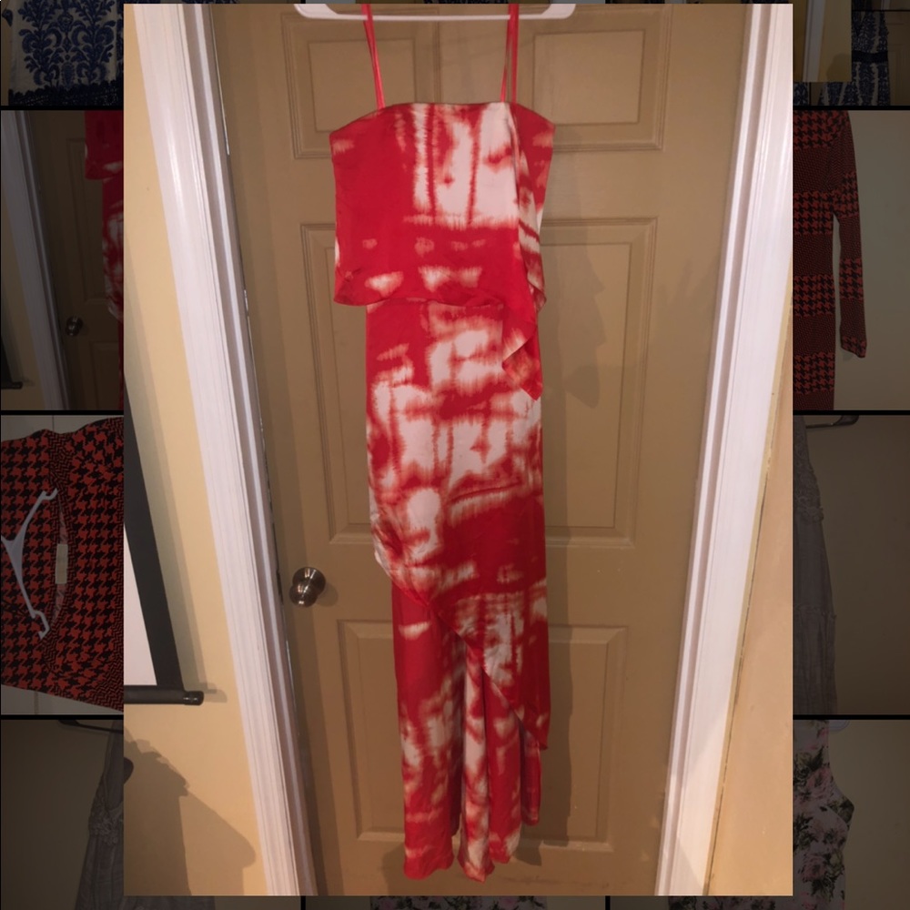 Strapless BCBGMAXAZRIA Asymmetrical Maxi Dress